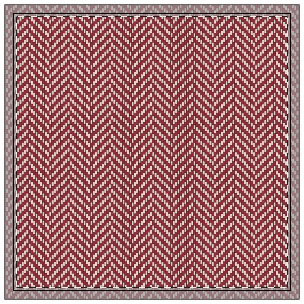 NWT Porter Anna- Crimson & Cream  Cotton Napkin 4-set, Herringbone